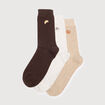 Lot de 3 paires de chaussettes hautes ecru homme