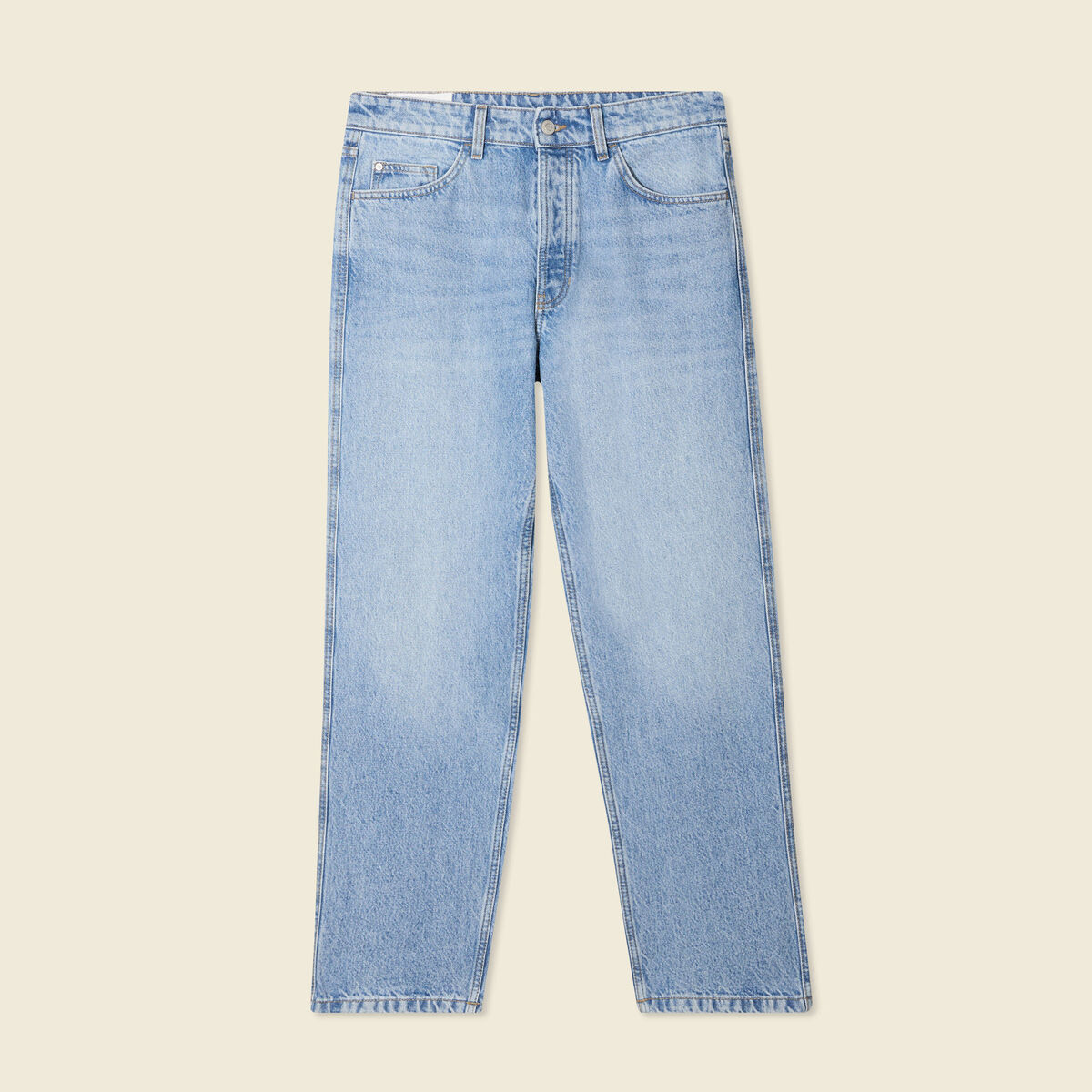 Jeans large relaxed denim bleach homme