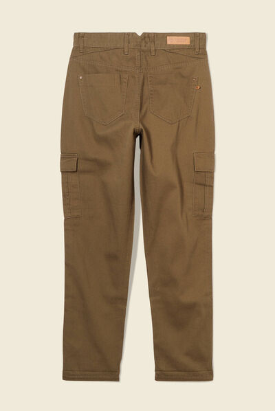 Pantalon cargo vert kaki femme