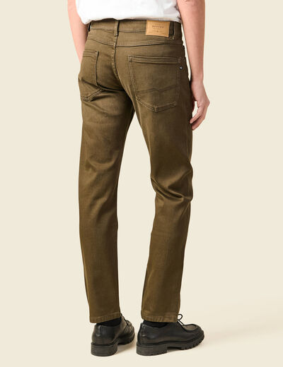 Jeans straight longueur 32 denim taupe homme