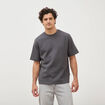 T-shirt ras de cou manches courtes gris fonc&eacute; homme