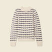 Pull manches longues ajouré ecru femme