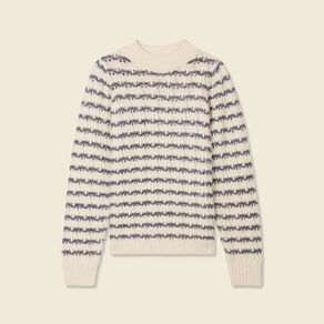 Pull manches longues ajouré ecru femme