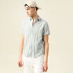 Chemise manches courtes vert olive homme