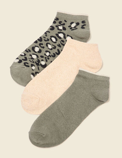 Lot 3 paires chaussettes vert kaki femme