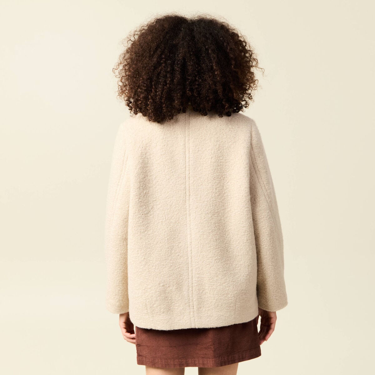 Caban oversize court beige femme