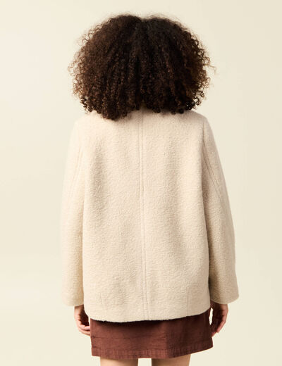 Caban oversize court beige femme