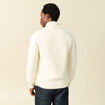 Gilet manches longues col ch&acirc;le ecru homme