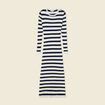 Robe tricot longue ajust&eacute;e bleu marine femme