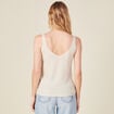 Pull débardeur bretelles ecru femme