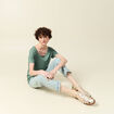 T-shirt manches courtes brillant vert foncé femme
