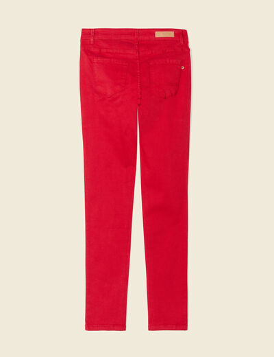 Pantalon slim rouge foncé femme