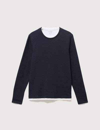 T-shirt manches longues bleu marine homme