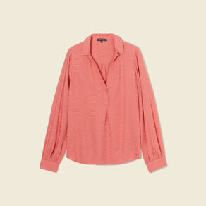 Blouse manches longues terracotta femme