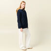 Parka r&eacute;versible &agrave; capuche bleu marine femme