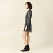 Robe évasée manches longues noir femme