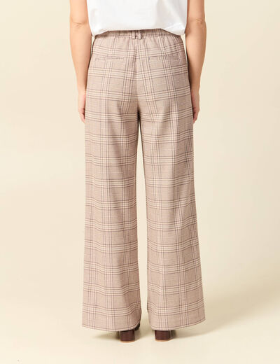 Pantalon loose taille standard fluide beige femme