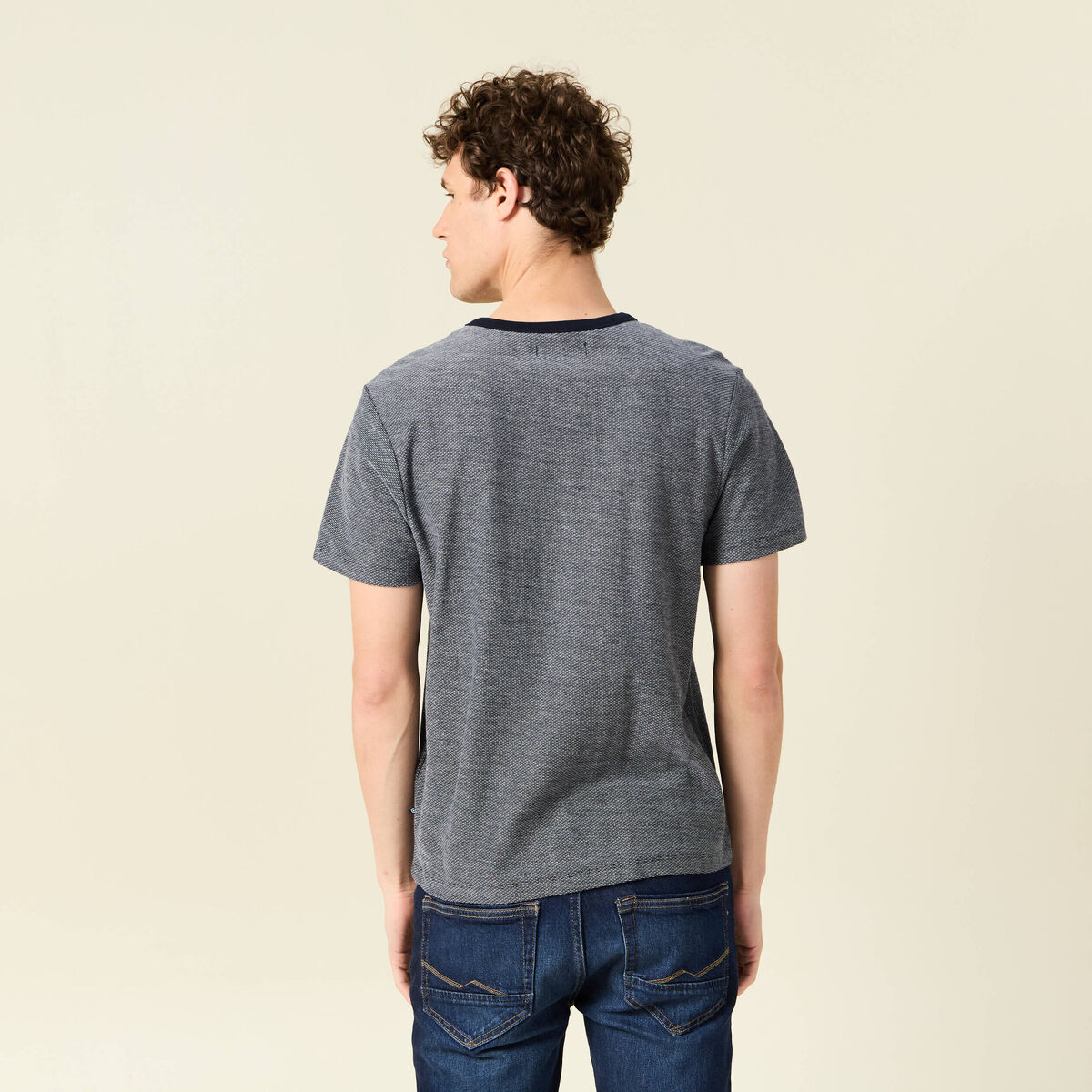 T-shirt manches courtes bleu marine homme