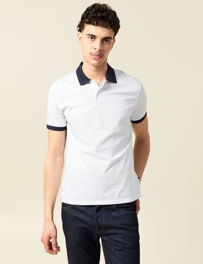 Polo cintr&eacute; en coton manches courtes vert olive homme