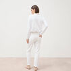 Jeans girlfriend taille haute denim blanc femme