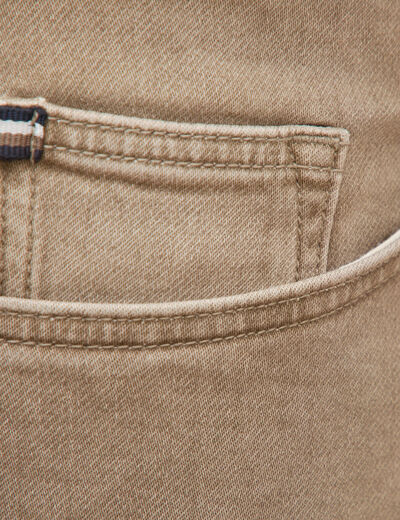 Jeans straight longueur 34 denim denim beige homme