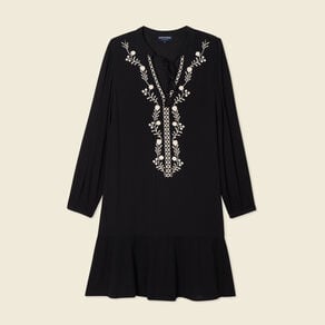 robe evasee broderie noir femme Robe évasée broderie noir femme