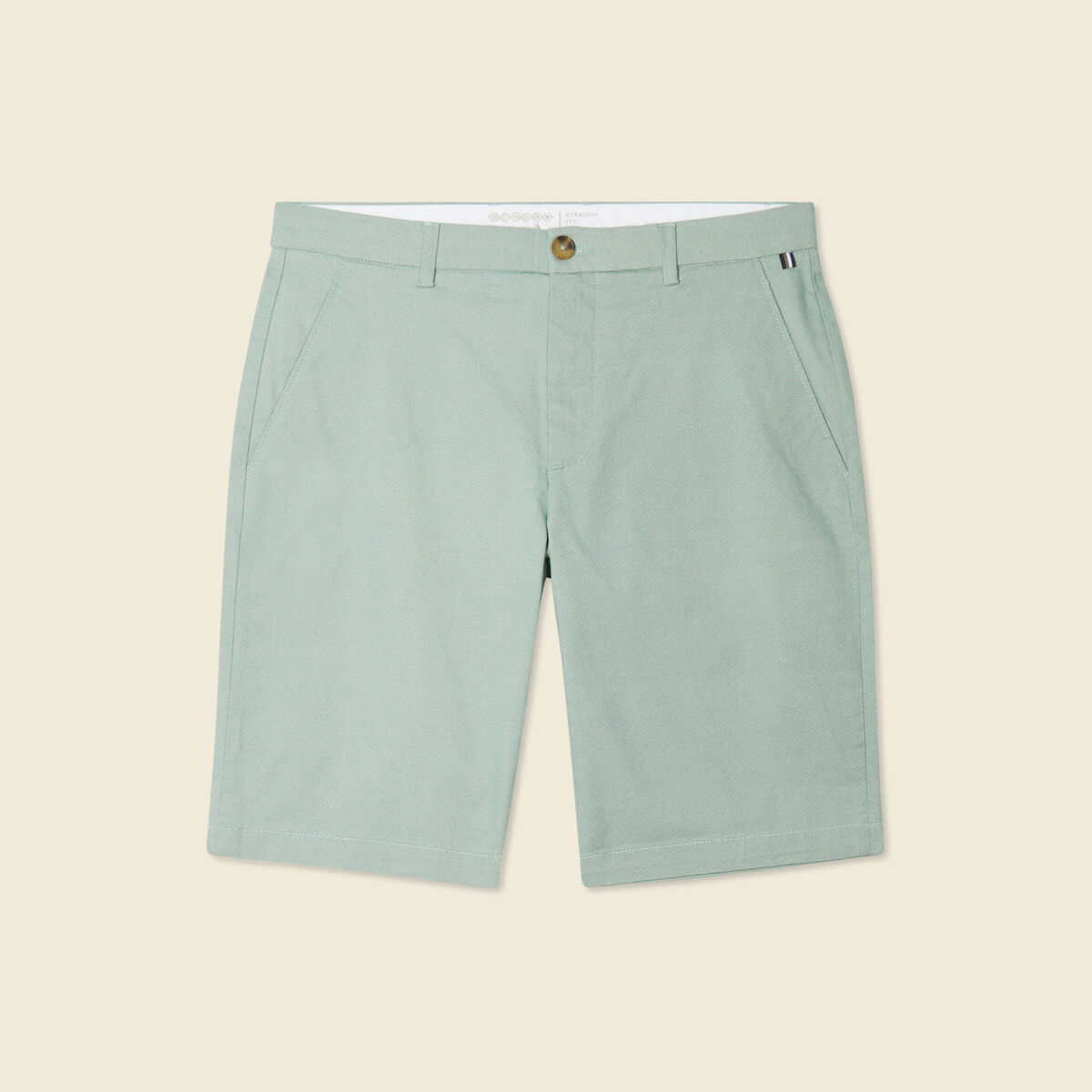 Bermuda droit éco-responsable vert clair homme