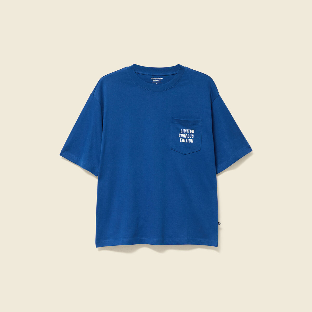T-shirt oversize en coton bleu roi homme