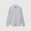 Chemise manches longues bleu fonc&eacute; homme