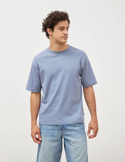 T-shirt manches courtes bleu gris homme