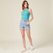 Débardeur bretelles larges bleu turquoise femme