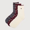 Lot de 3 paires chaussettes hautes bordeaux femme