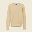 Pull fin col rond manches longues beige homme