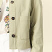 Blouson boutonné vert kaki femme