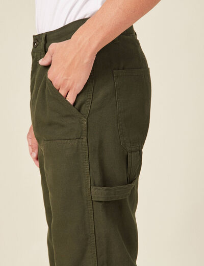 Pantalon large vert kaki homme