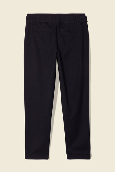 Pantalon paperbag noir femme