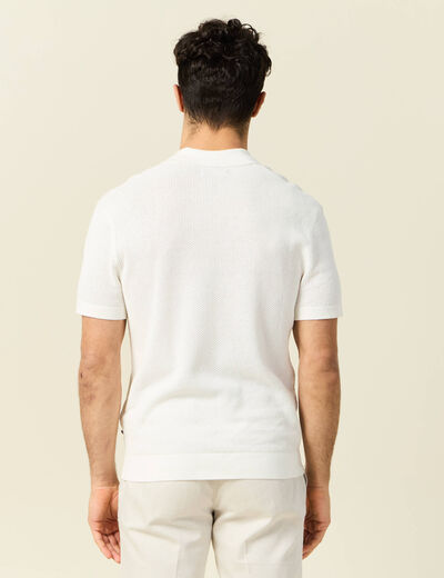Polo manches courtes ecru homme