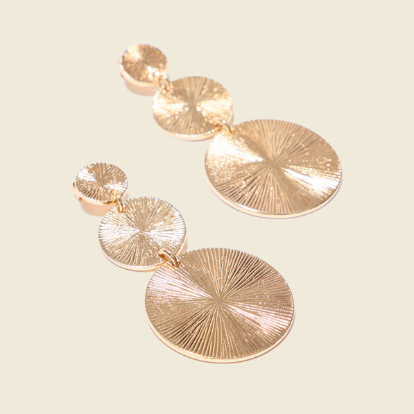 Boucles d'oreilles pendantes couleur or femme