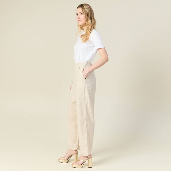 pantalon large taille haute sable femme Pantalon large taille haute sable femme