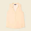 Blouse sans manches jaune paille femme