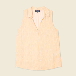 Blouse sans manches jaune paille femme