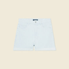 short mom en jean denim bleach femme Short mom en jean denim bleach femme