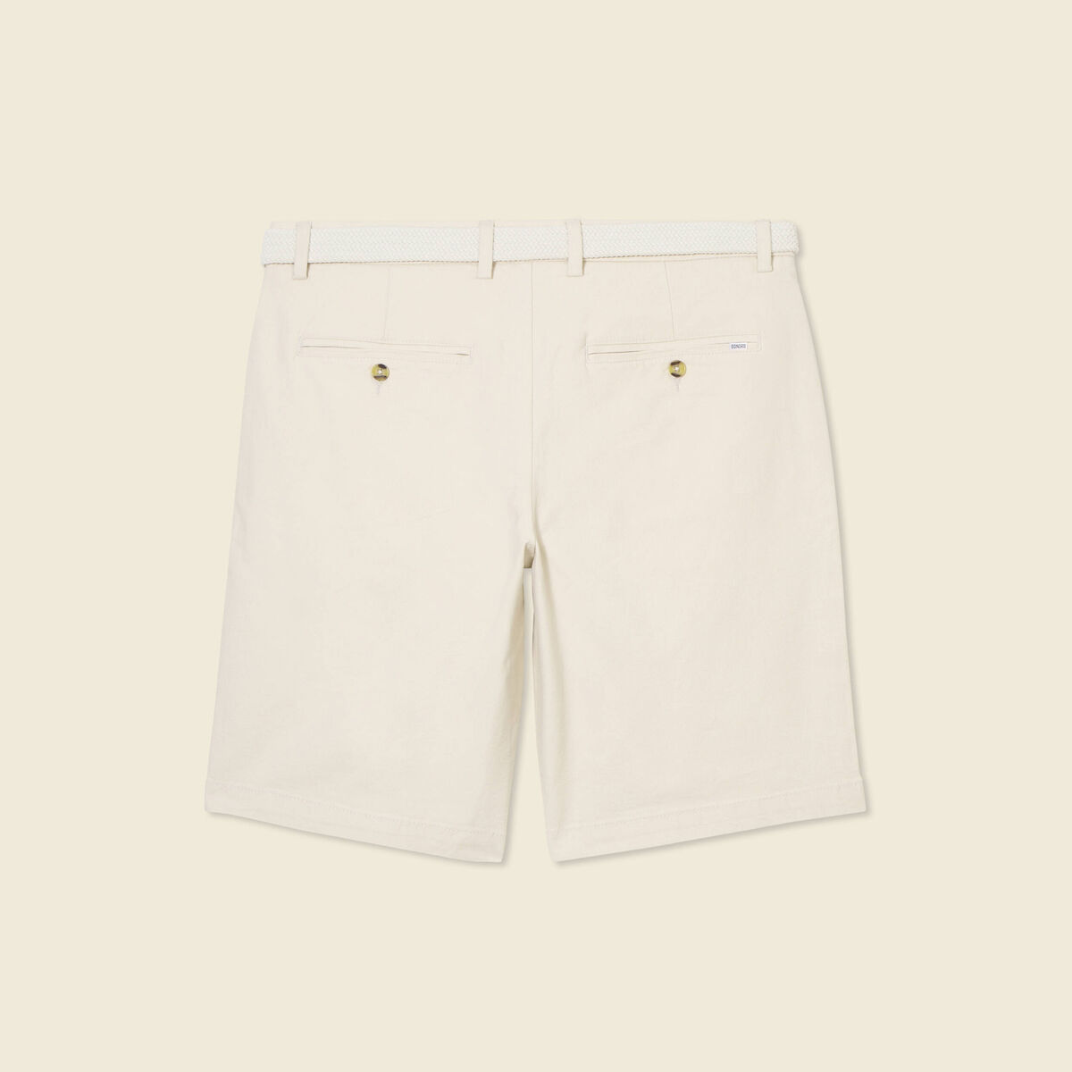 Bermuda droit chino ceinture sable homme