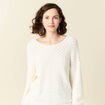 Pull manches longues ecru femme
