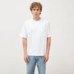 T-shirt droit en coton col ras du cou blanc homme