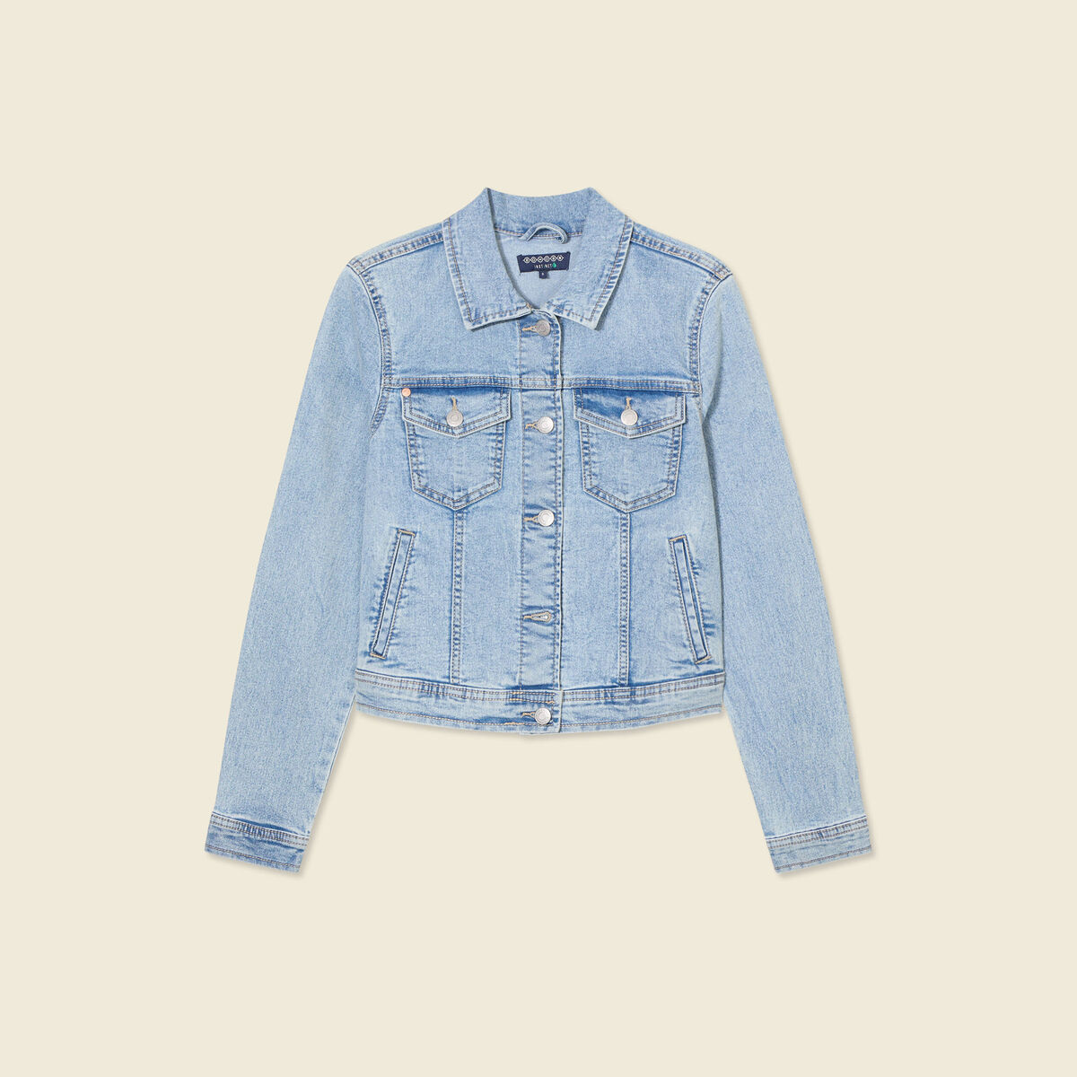 Blouson en jean denim bleach femme