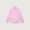 Chemise droite manches longues rose clair femme