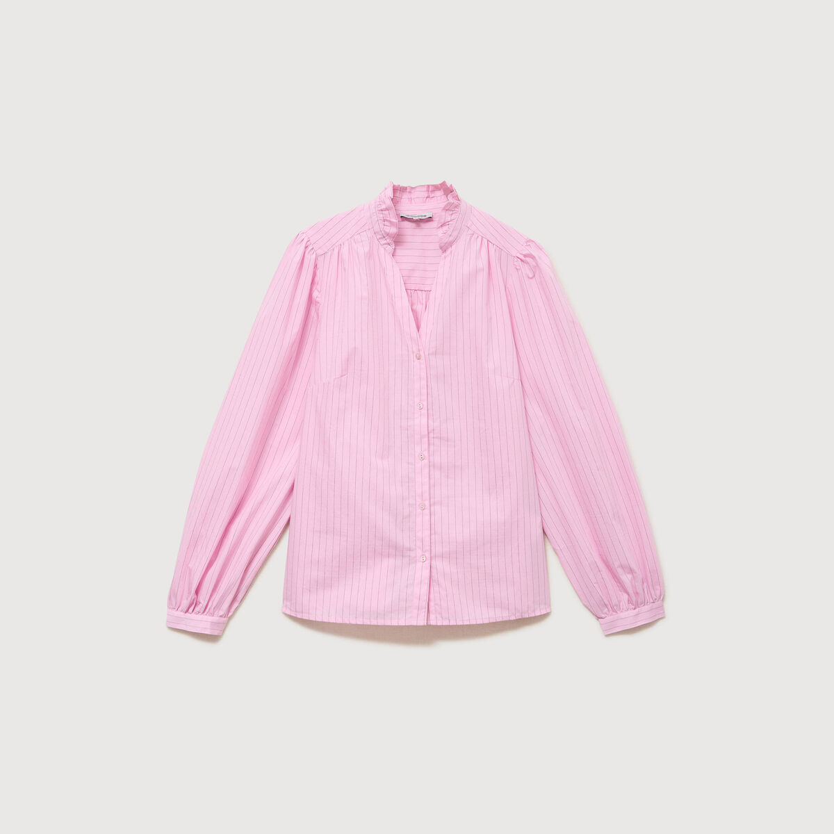Chemise droite manches longues rose clair femme