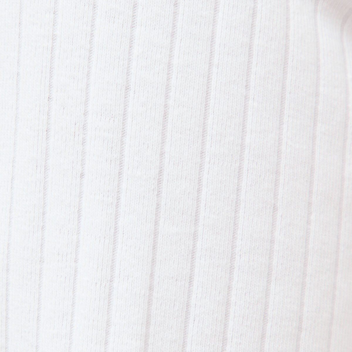T-shirt ajust&eacute; col rond manches longues blanc femme