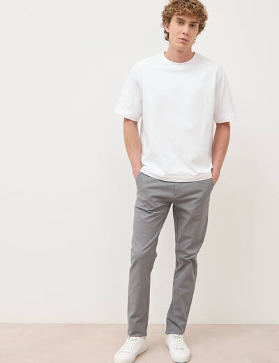 Pantalon chino slim gris homme